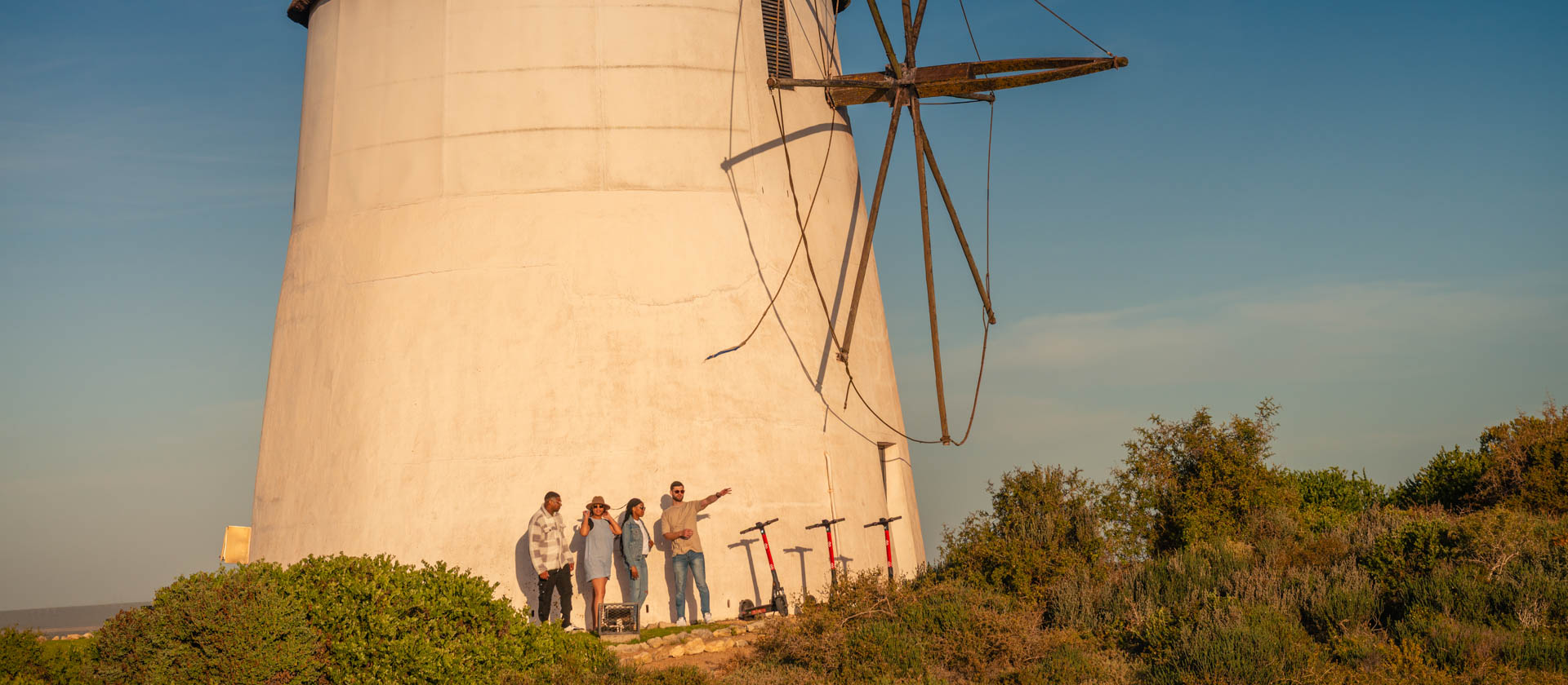 Group of friends with Zippy scooters