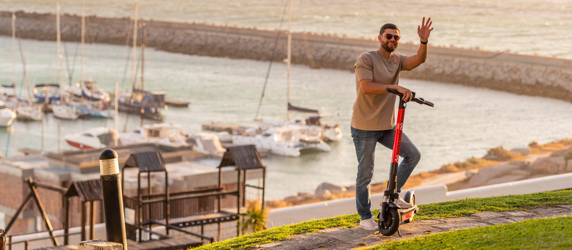 Teenager riding a Zippy scooter